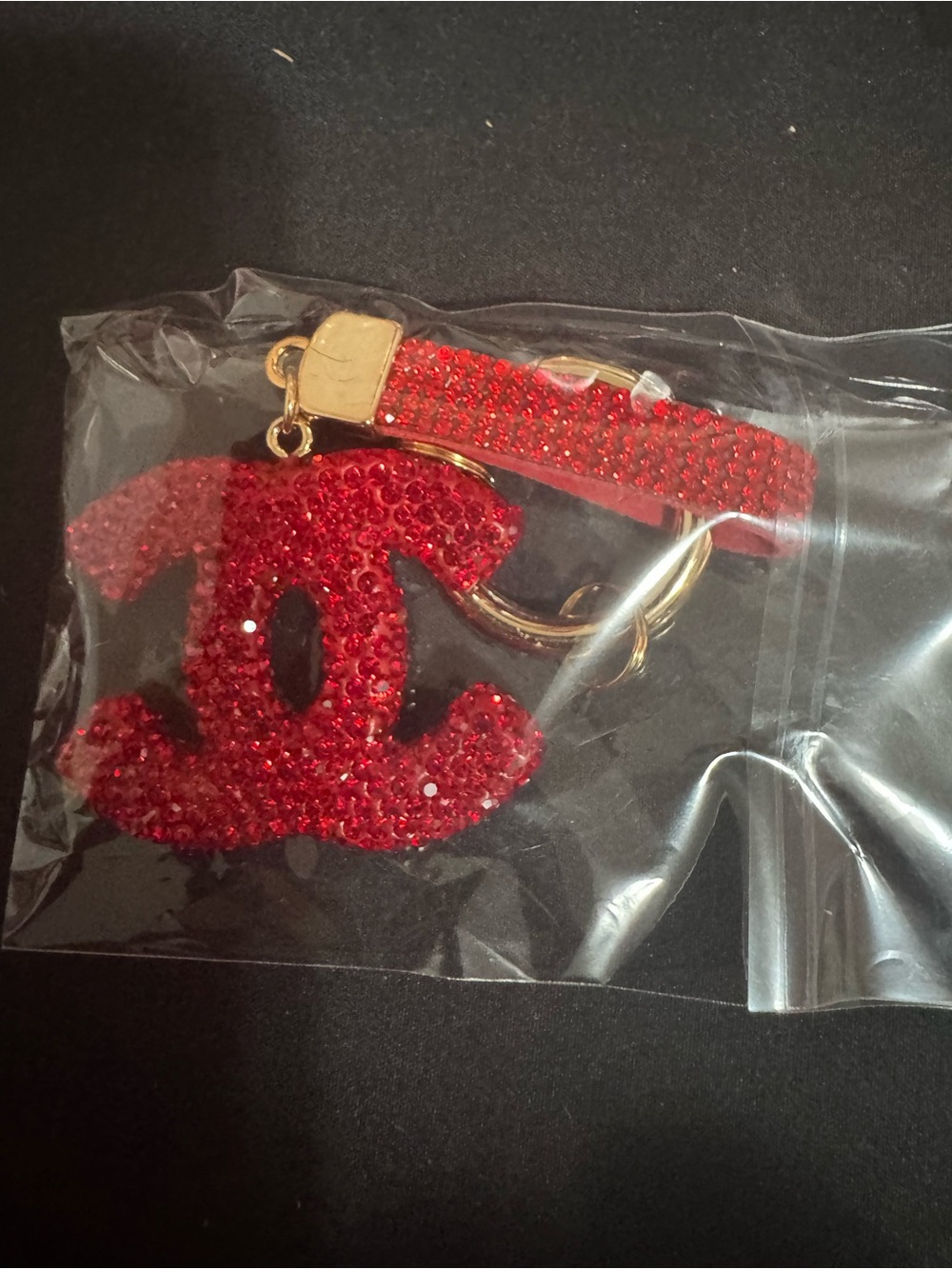 Red Rhinestone Keychain